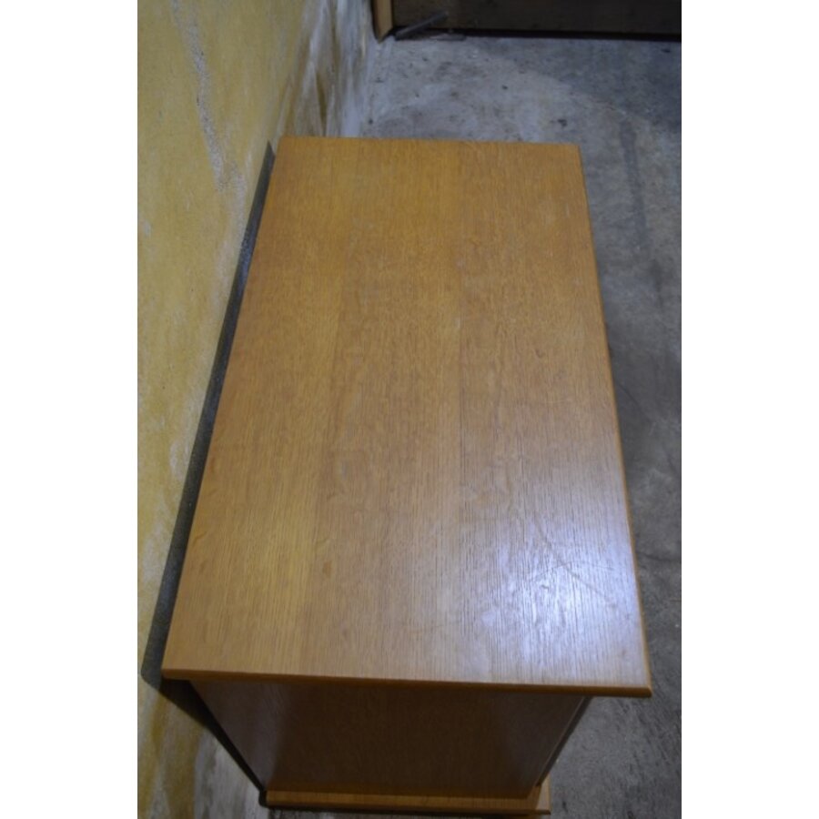 Vintage ladenkastje van blank eikenfineer met vier lades – jaren 70-5