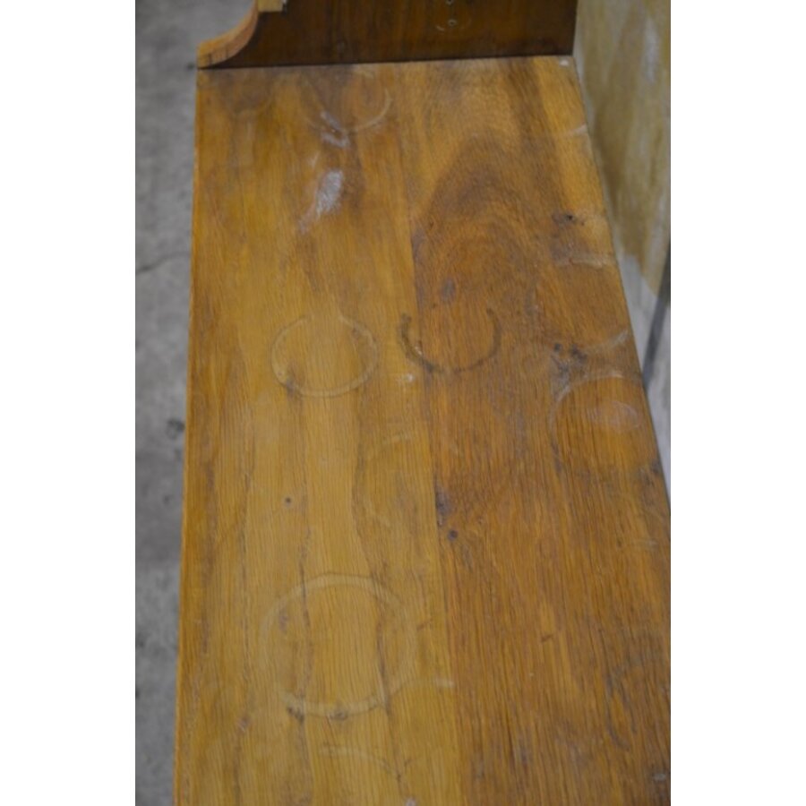 Landelijk schappenkastje van eikenhout – Retro wandplank begin 20e eeuw-6