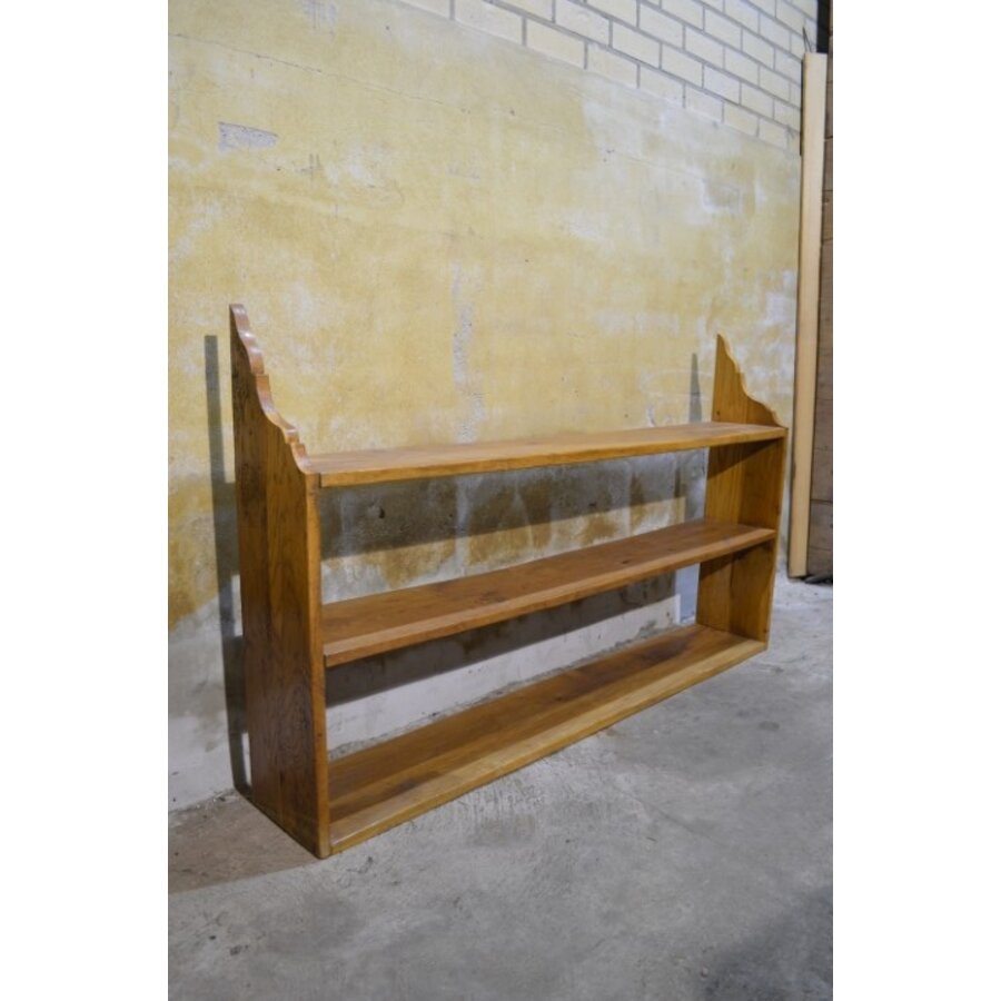 Landelijk schappenkastje van eikenhout – Retro wandplank begin 20e eeuw-7