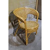 LoodsVol, Tweedehands Vintage rotan armstoeltje met webbing rug- en zitting