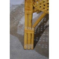 thumb-Vintage rotan armstoeltje met webbing rug- en zitting-3
