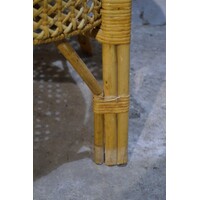thumb-Vintage rotan armstoeltje met webbing rug- en zitting-4