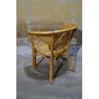 thumb-Vintage rotan armstoeltje met webbing rug- en zitting-6