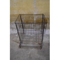 thumb-Vintage Frans metalen rek voor aardappel, groente en fruit-3