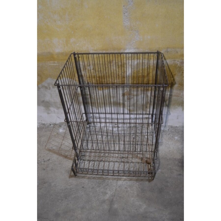 Vintage Frans metalen rek voor aardappel, groente en fruit-3