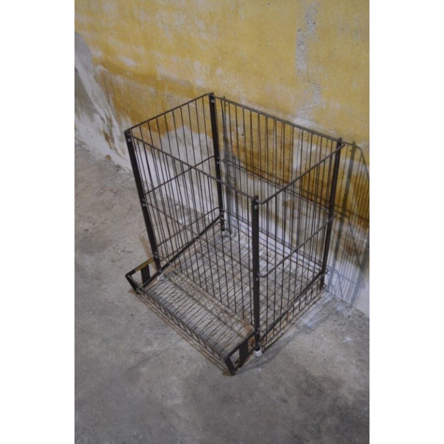 Vintage Frans metalen rek voor aardappel, groente en fruit-4