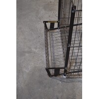 thumb-Vintage Frans metalen rek voor aardappel, groente en fruit-5