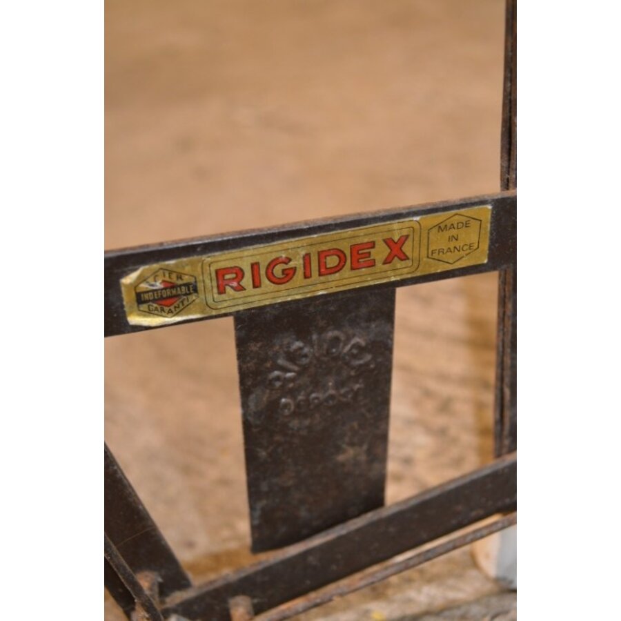 Vintage Frans metalen rek voor aardappel, groente en fruit-7