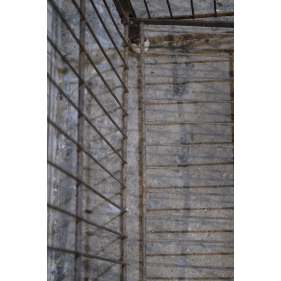 Vintage Frans metalen rek voor aardappel, groente en fruit-9