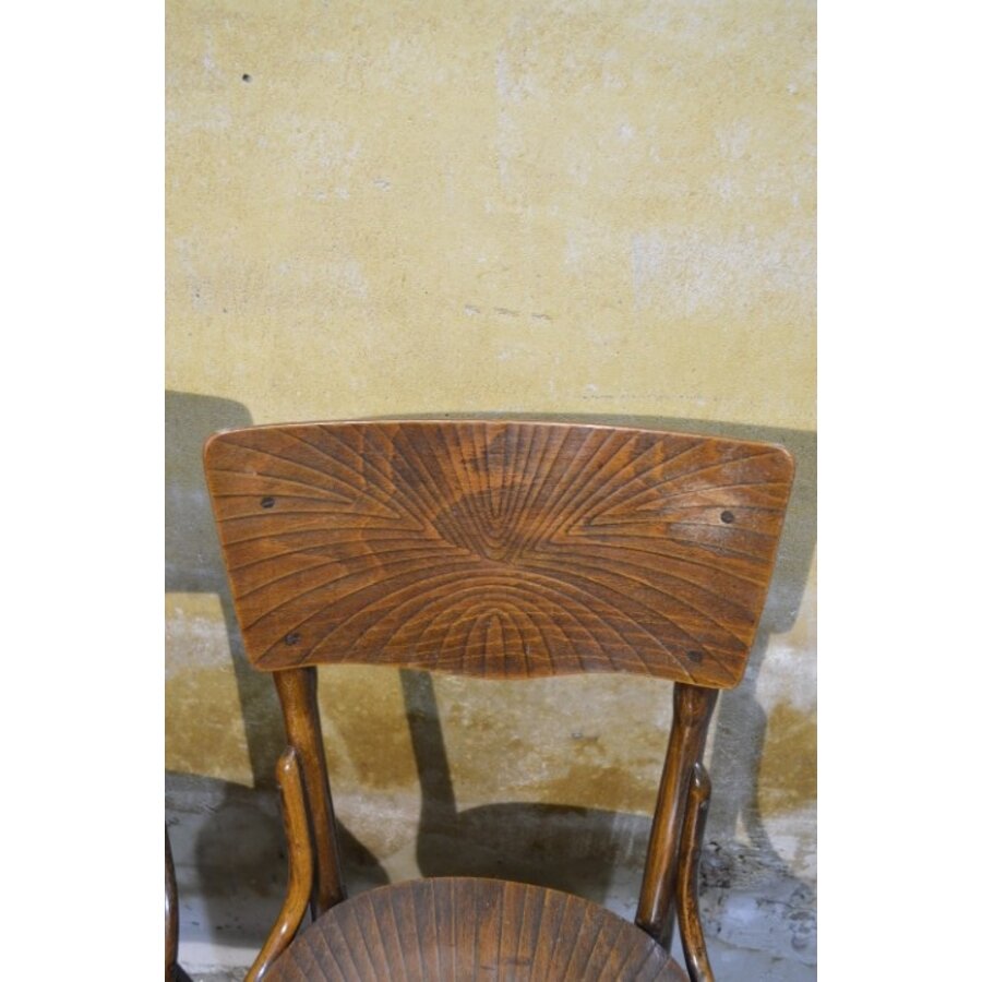 Antieke Thonet stoelen – gebogen hout met Jugendstil rugleuning-3
