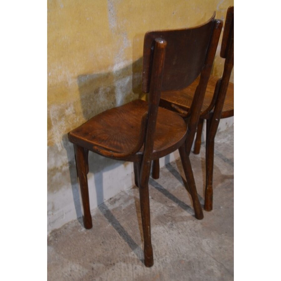 Antieke Thonet stoelen – gebogen hout met Jugendstil rugleuning-7
