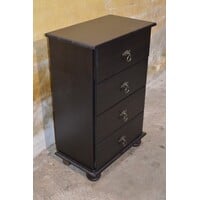 thumb-Ladekast in zwart en bruin hout in landelijke stijl met meerdere laden-1