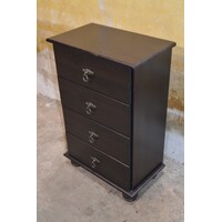 thumb-Ladekast in zwart en bruin hout in landelijke stijl met meerdere laden-2