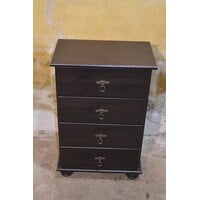 thumb-Ladekast in zwart en bruin hout in landelijke stijl met meerdere laden-3