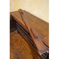 thumb-Antiek eiken bureautje met rolklep en secretaire indeling-3