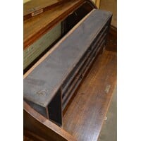 thumb-Antiek eiken bureautje met rolklep en secretaire indeling-7