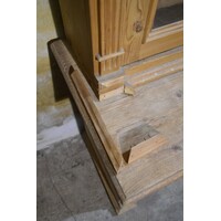 thumb-Antiek grenen vitrinekast met onderkast en 8 lades-2