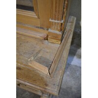 thumb-Antiek grenen vitrinekast met onderkast en 8 lades-3