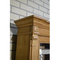 thumb-Antiek grenen vitrinekast met onderkast en 8 lades-9