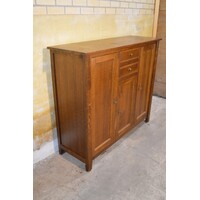 thumb-Donker eiken dressoir met schappen en laden-1