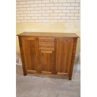 thumb-Donker eiken dressoir met schappen en laden-2