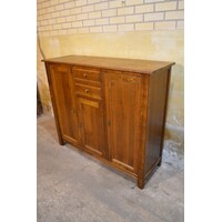 thumb-Donker eiken dressoir met schappen en laden-3