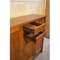 thumb-Donker eiken dressoir met schappen en laden-6