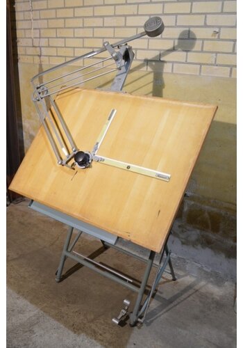 Antieke tekentafel inklap 