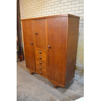 thumb-Eiken kledingkast met laden en schappen Amsterdamse School-4