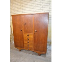 thumb-Eiken kledingkast met laden en schappen Amsterdamse School-1