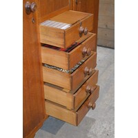 thumb-Eiken kledingkast met laden en schappen Amsterdamse School-5