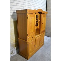 thumb-Blank eiken buffetkast 2-delig met vitrine en laden-2