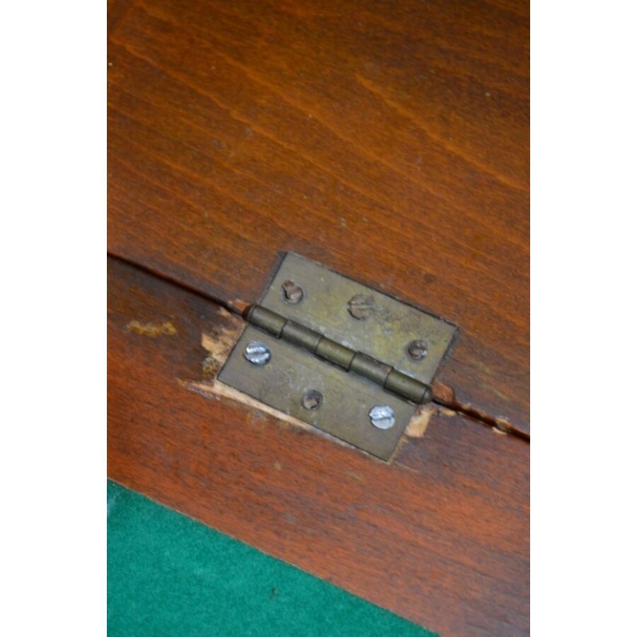 Barok klepsecretaire met groen leren schrijfblad en laden-4