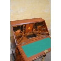 thumb-Barok klepsecretaire met groen leren schrijfblad en laden-6