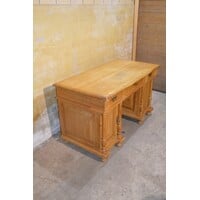 thumb-Massief grenen bureau met laden en zijkasten circa 1910-2