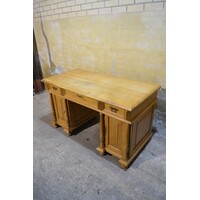 thumb-Massief grenen bureau met laden en zijkasten circa 1910-4