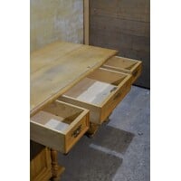 thumb-Massief grenen bureau met laden en zijkasten circa 1910-8