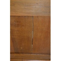 thumb-Antieke massief eiken kledingkast met laden en schappen-8