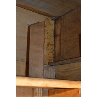 thumb-Antieke massief eiken kledingkast met laden en schappen-9