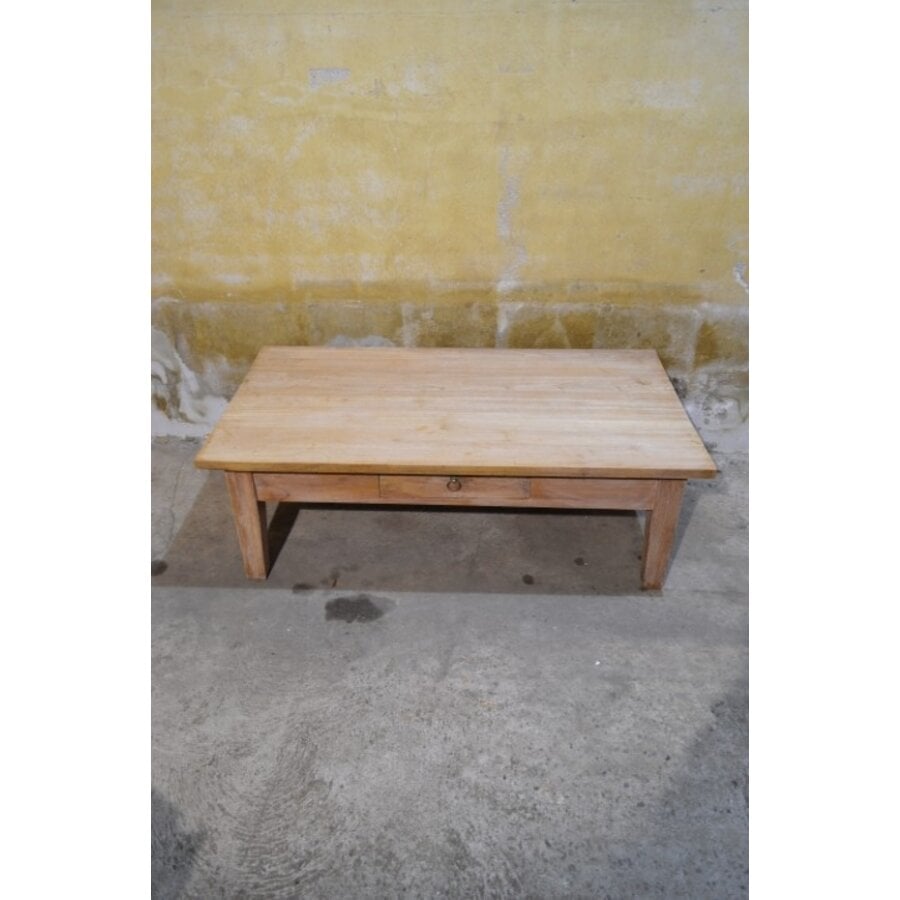 Massief teakhouten salontafel met lade-2