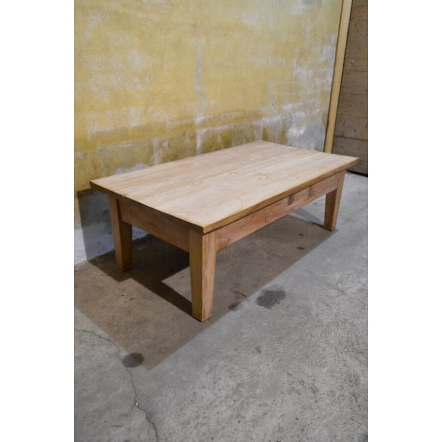 Massief teakhouten salontafel met lade-3
