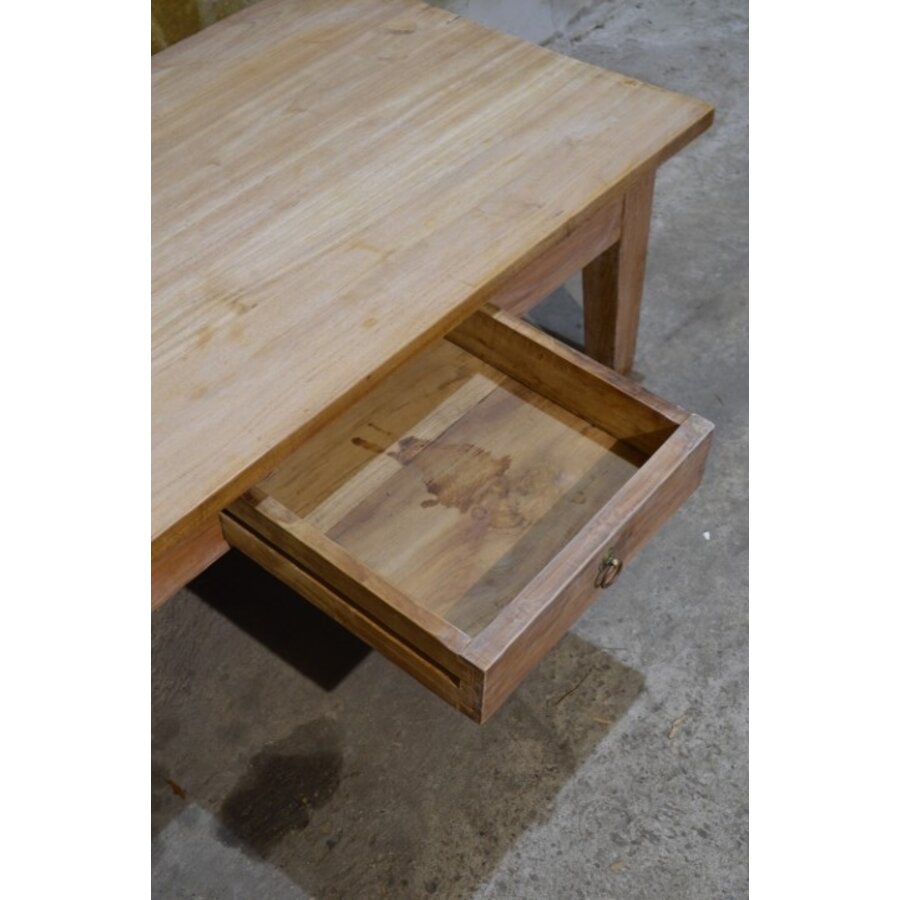 Massief teakhouten salontafel met lade-6