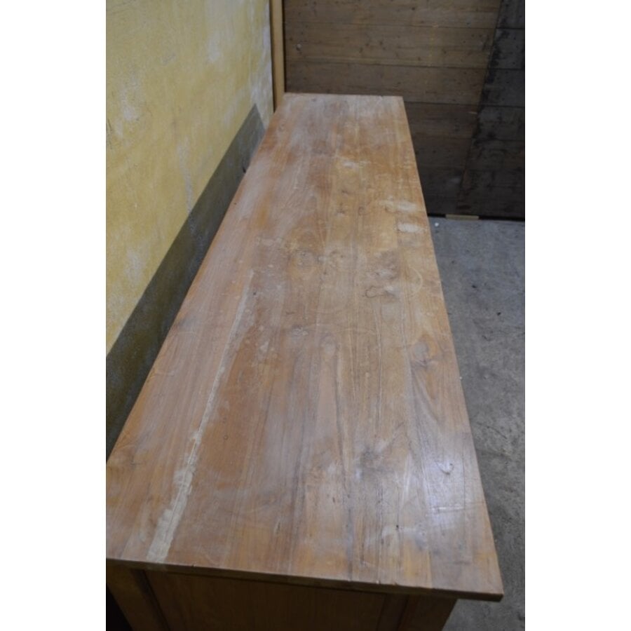 Massief teakhouten dressoir met laden en deurtjes-2