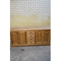 thumb-Massief teakhouten dressoir met laden en deurtjes-4