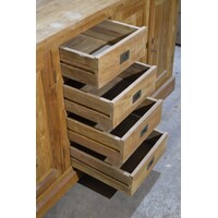 thumb-Massief teakhouten dressoir met laden en deurtjes-7
