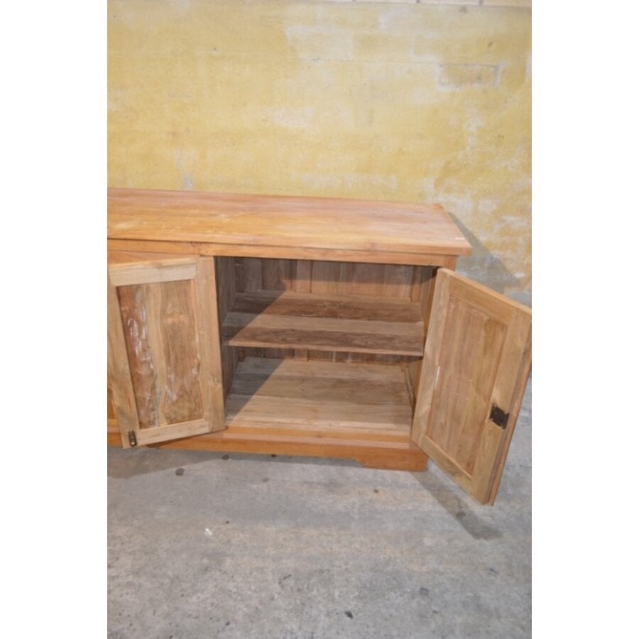 Massief teakhouten dressoir met laden en deurtjes-9