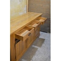 thumb-Massief eiken dressoir met 3 laden en 3 klepdeuren-4