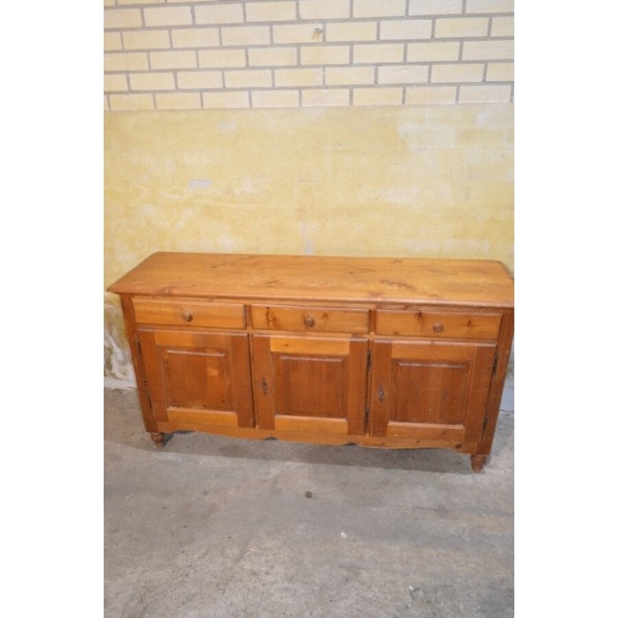 Massief grenen dressoir met laden en afsluitbare deuren-3