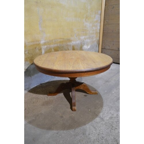 Ronde eiken salontafel 