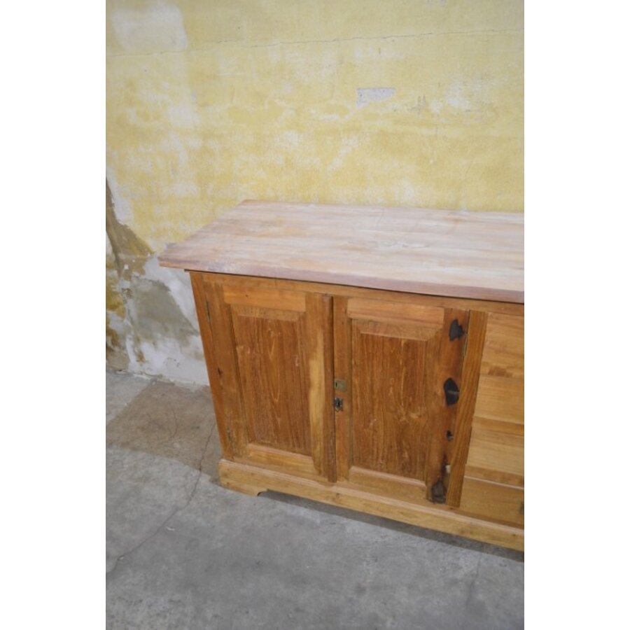 Massief teakhouten dressoir met 4 laden en 4 deuren-5